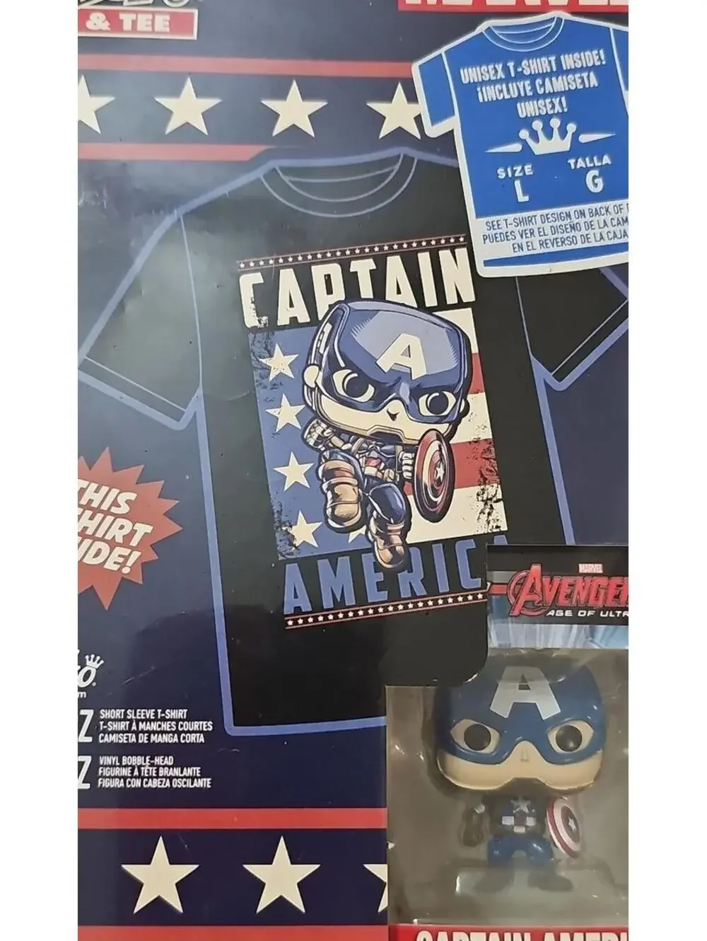 Captain America  Marvel tee size L and Pocket Pop